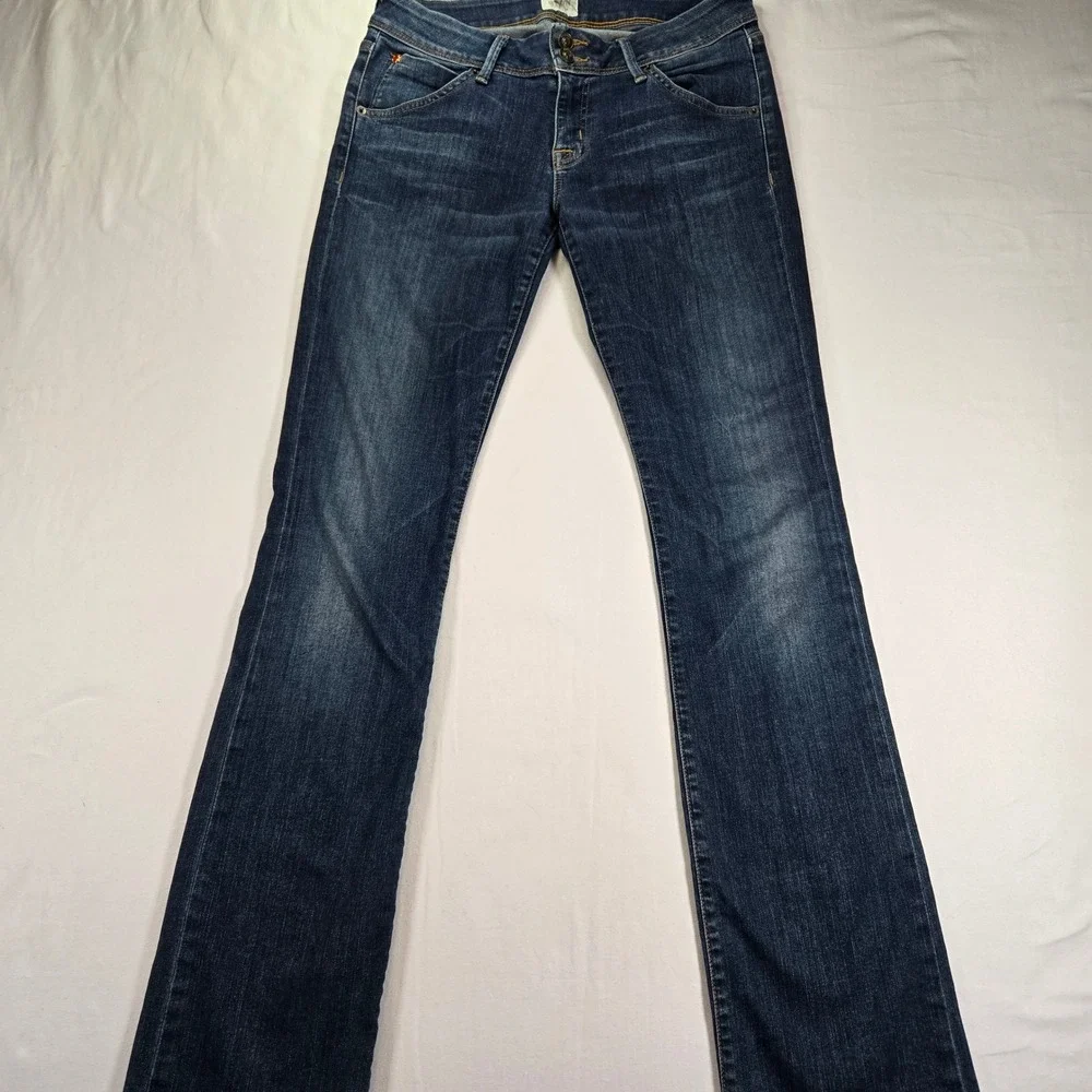 Hudson Y2K Bootcut Low Rise Jeans Medium Wash Denim Womens Siz 29 Button Pockets